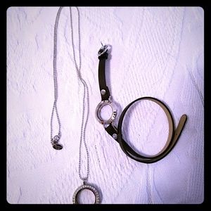 Origami Owl Locket and wrap bracelet Set